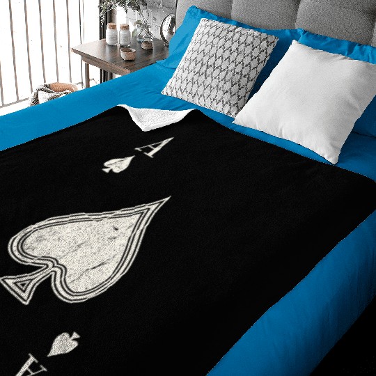 Ace Of Spades Blackjack Cards Poker 21 Baby Blankets