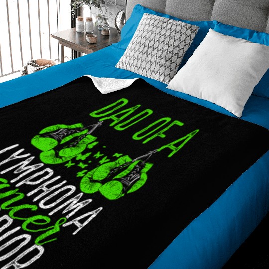 Dad Lymphoma Cancer Awareness Fathers Day Papa Baby Blankets