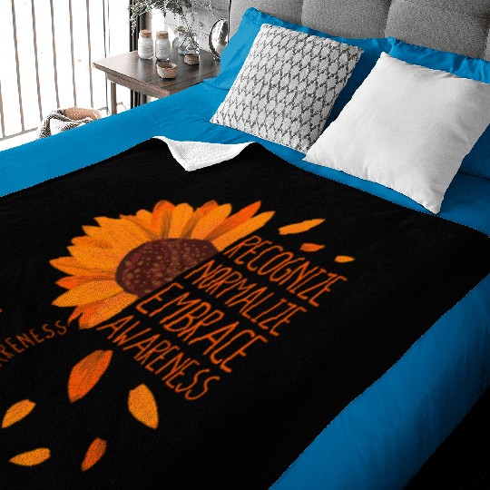 ADHD Awareness Sunflower Embrace Neurodiversity Baby Blankets