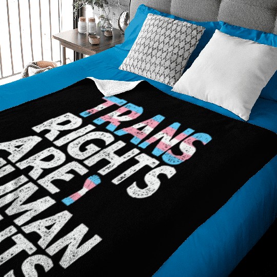 LBGT Flag Gay Pride Trans rights are human rights Baby Blankets