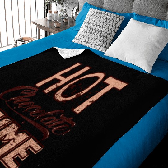Cute winter quotes - hot chocolate time Baby Blankets