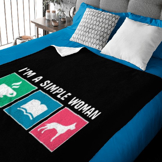 Coffee Books Great Dane I'm A Simple Woman Baby Blankets