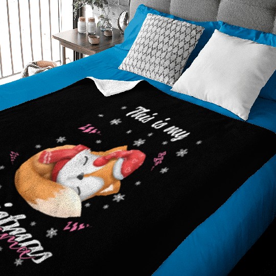 Winter Christmas Pyjama Fox Baby Blankets