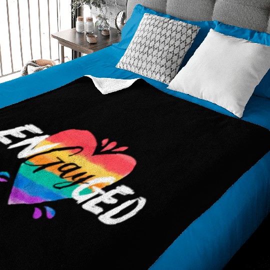 Engayged Rainbow Pride Month LGBTQ Gay Pride Baby Blankets
