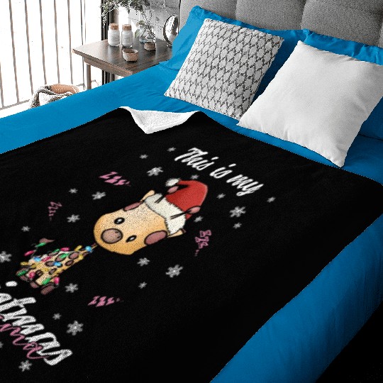 Winter Christmas Pyjama Giraffe Baby Blankets