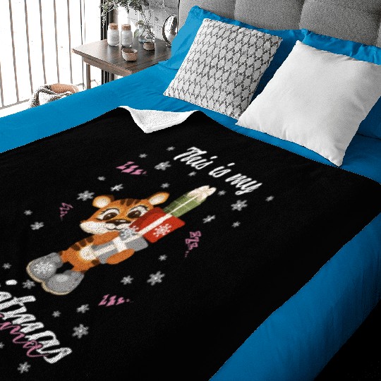 Winter Christmas Pyjama Tiger Baby Blankets
