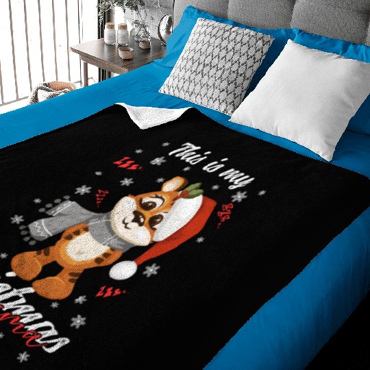 Winter Christmas Pyjama Tiger Baby Blankets