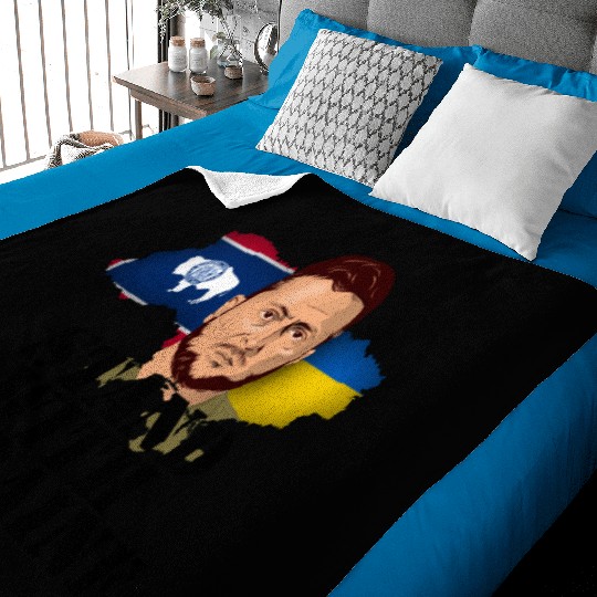 Ukraine Wyoming Flags Zelensky Baby Blankets