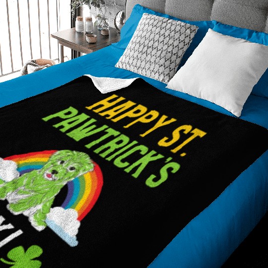Funny St. Paddy Happy St. Pawtrick's Day Puppy Dog Baby Blankets