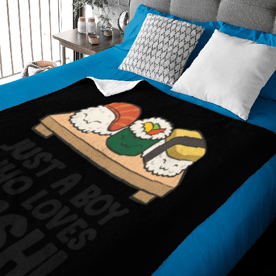 Just a Boy Who Loves Sushi Baby Blankets