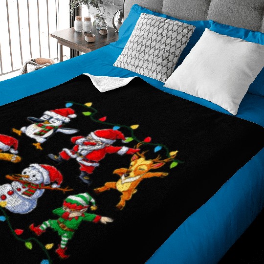 Dabbing Santa Elf Friends Christmas Boys Girls Men Baby Blankets