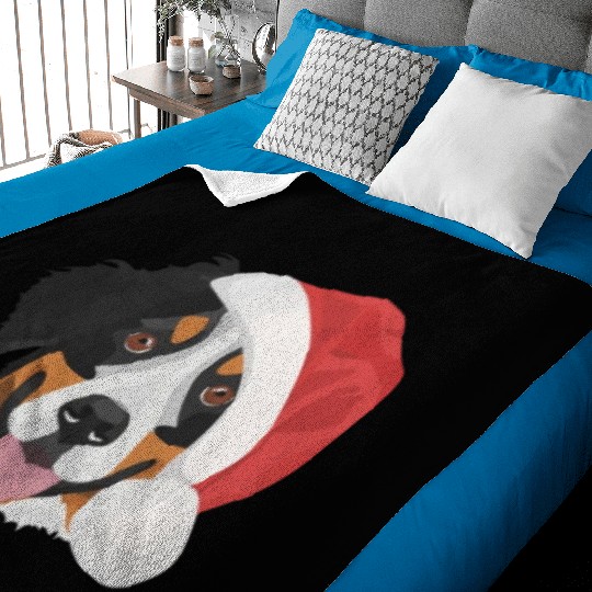 Bernese Mountain Dog Merry Christmas Baby Blankets
