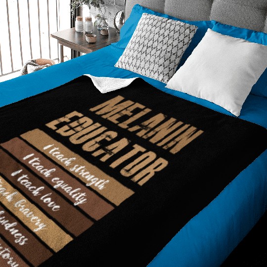 Dope Melanin Teacher Black Teachers Dope Black Edu Baby Blankets