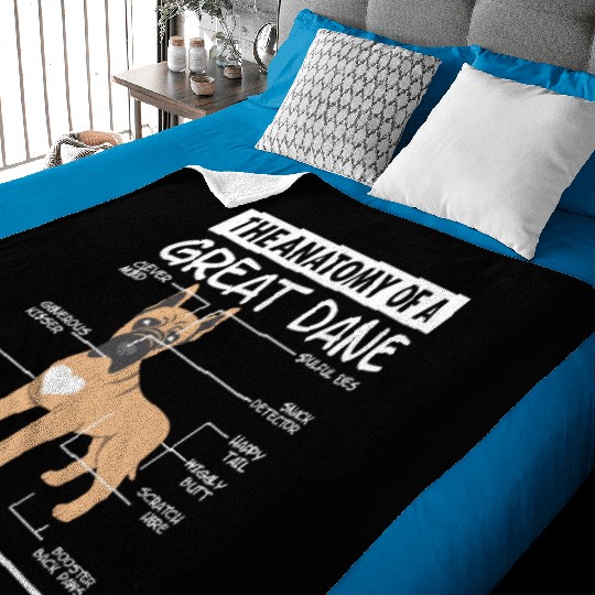 The Anatomy of A Great Dane Baby Blankets