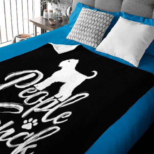 I Love My Black Russian Terrier - "People Suck" Baby Blankets