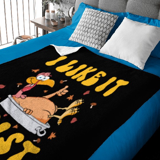 I Like It Moist Gobble Outfit Turkey Day Baby Blankets