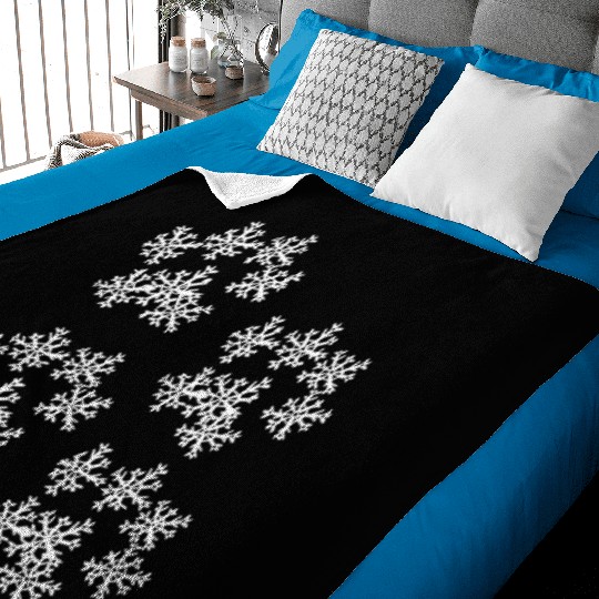 Snowflake Paw Prints Baby Blankets