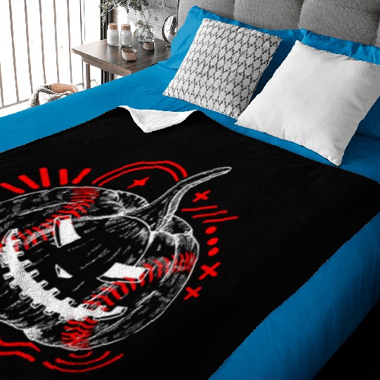 Halloween Baby Blankets, Baseball Scary Pumpkin Sports