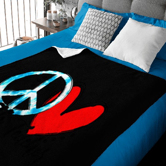 Peace Love Math Teacher Funny Back To School Baby Blankets