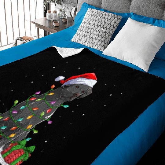Black Lab Labrador Christmas Lights Pajama Dog Baby Blankets