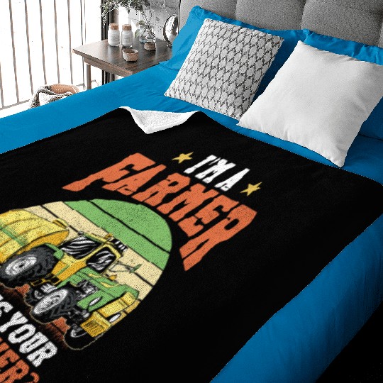 Farming Farmer Vintage Tractor Baby Blankets