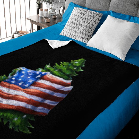 Patriotic Christmas US Flag Wrapped Christmas Tree Baby Blankets