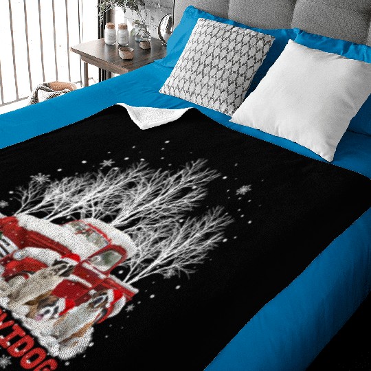 Feliz Navidog Saint Bernard Christmas Dog Lovers Baby Blankets