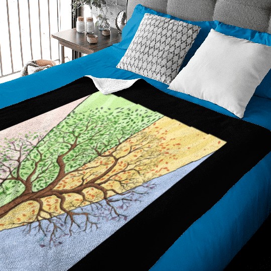 Four Seasons Trees Baby Blankets