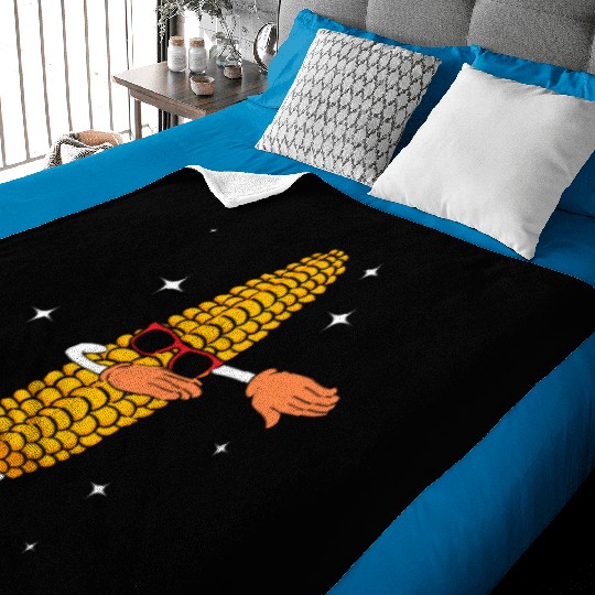 Dabbing Corn Funny Agriculture Baby Blankets