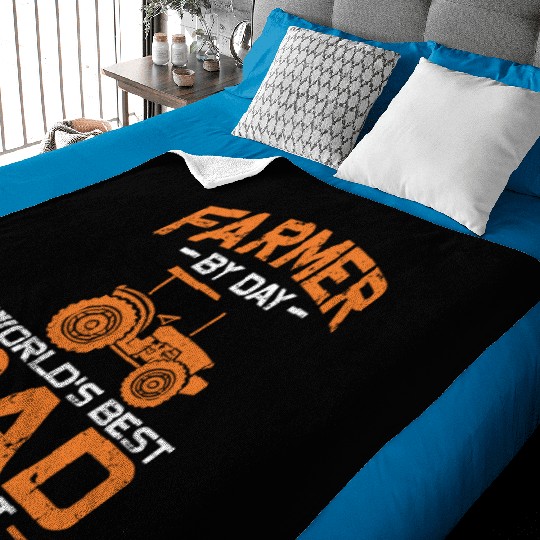 Farming Farmer Dad Father Vintage Baby Blankets
