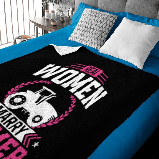 Farming Farmer Husband Wife Baby Blankets