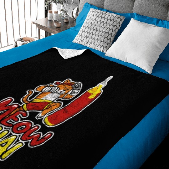 Muay Thai Cat Meow Thai Muay Thai Fighter Kickboxi Baby Blankets