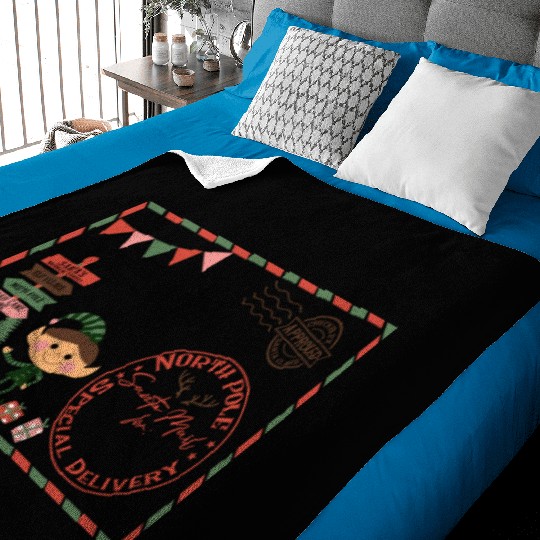 Santa Letter Elfe North Pole Specjal Delivery Mail Baby Blankets