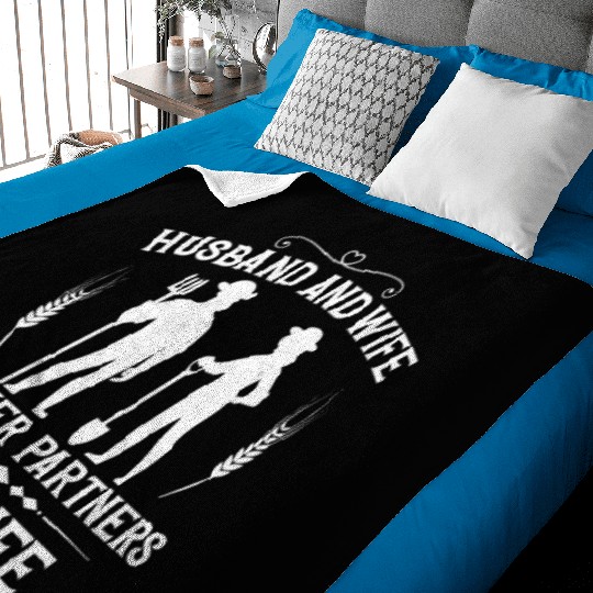 Farming Farmer Husband Wife Baby Blankets