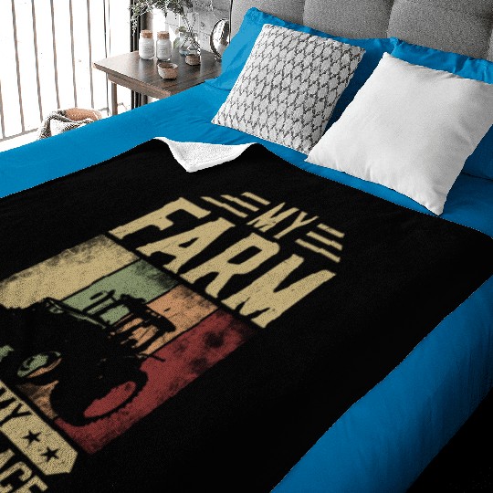 Farming Farmer Girl Vintage Baby Blankets