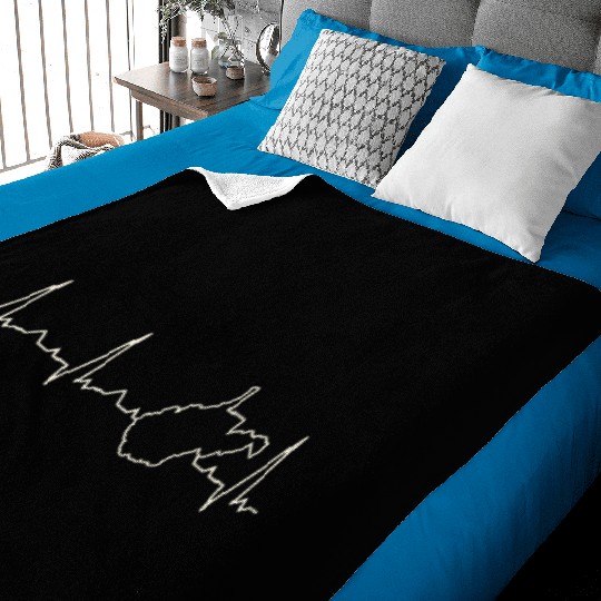 West Virginia State USA. Heart. Love. EKG. Pulse. Baby Blankets