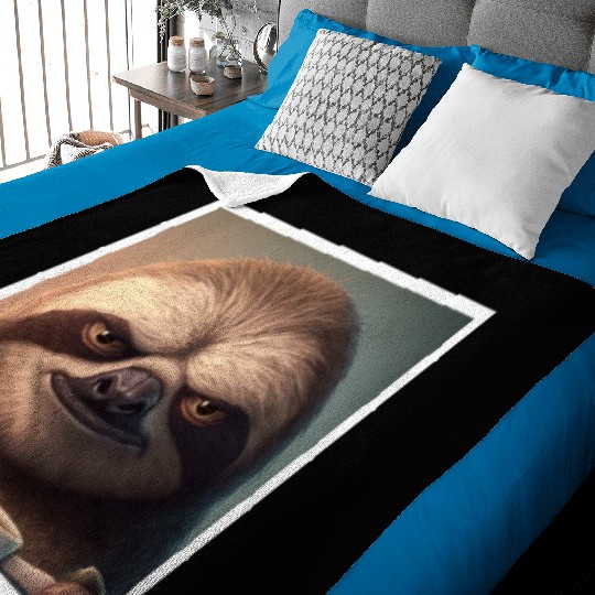 3d Sloth grumpy Coffee I hate people good morning Baby Blankets