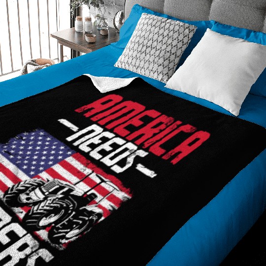 Farming Farmer Vintage Tractor Us Baby Blankets