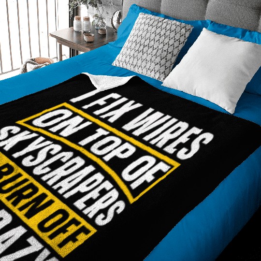 Electrician Construction Electrician Baby Blankets