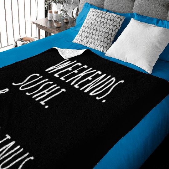 Weekends Sushi And Shiba Inus Baby Blankets