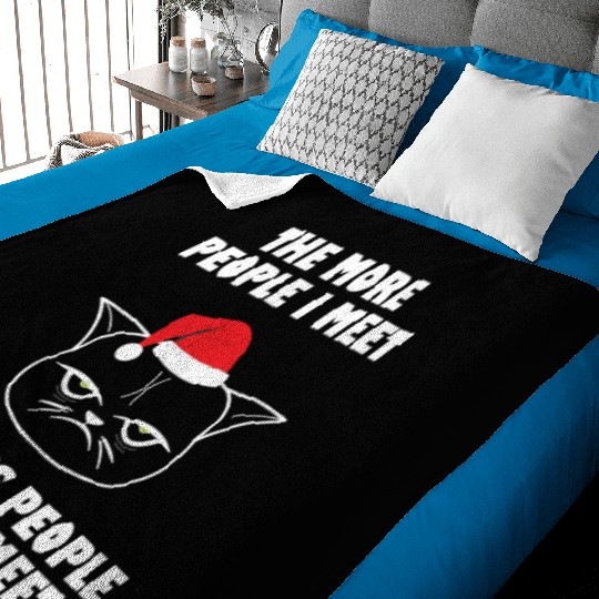 I hate People funny cat christmas gift idea Baby Blankets
