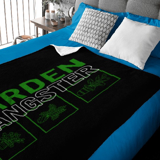 Gardening Baby Blankets, Garden Gangster Funny Baby Blankets,