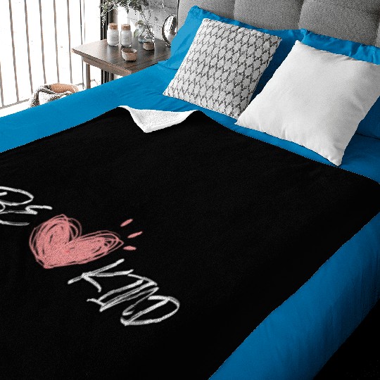 Be Kind, pink heart Baby Blankets