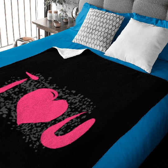 heart pattern dots i love you Baby Blankets