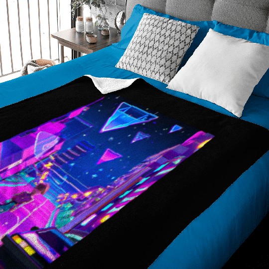 Vaporwave Car Synthwave Girl Baby Blankets
