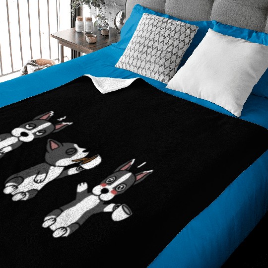 Boston Terrier Coffee Lover Baby Blankets