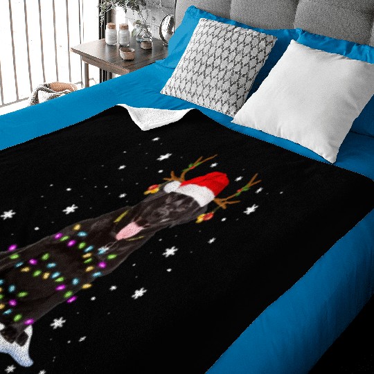 Black Lab Labrador Christmas Tree Light Pajama Dog Baby Blankets