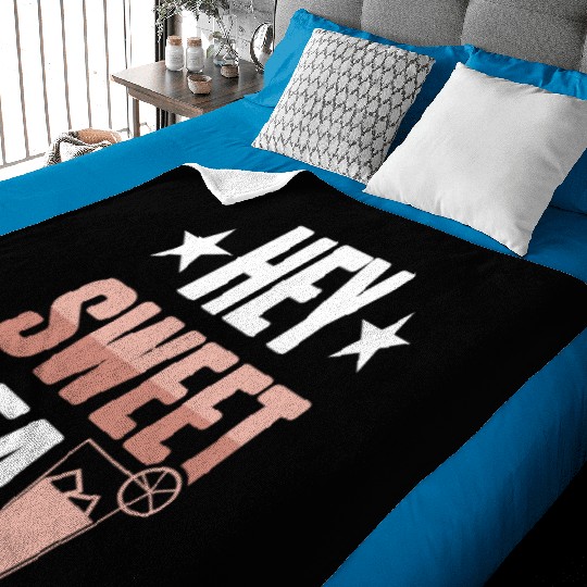 Funny Hey Sweet Tea Glass Drinking Iced Tea Baby Blankets