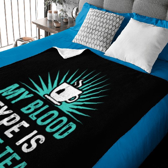 Funny Sweet Tea My Blood Type Is Sweet Tea Baby Blankets