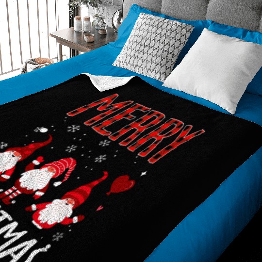 Merry Christmas Gnomes Baby Blankets
